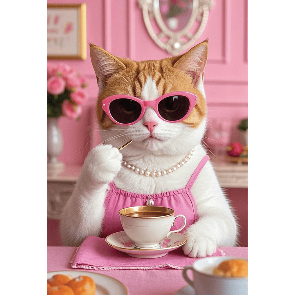 Pictura Diva Cat birthday card with lenticular design, featuring a stylish cat illustration for everyday greeting occasions.